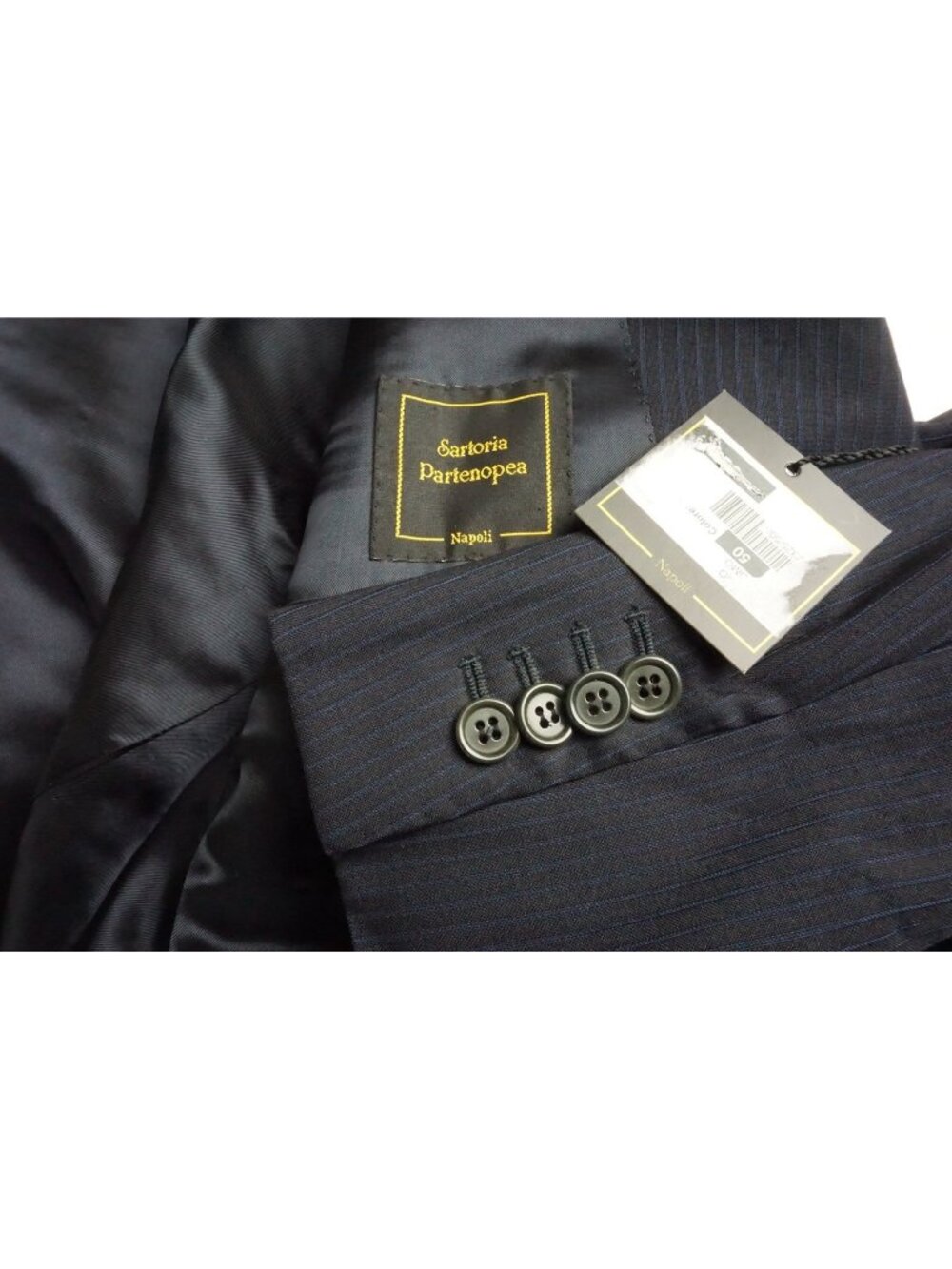 Sartoria Partenopea Blue Striped Wool 2 Pc Suit Jacket Pants Sz 50 EU BRAND NEW